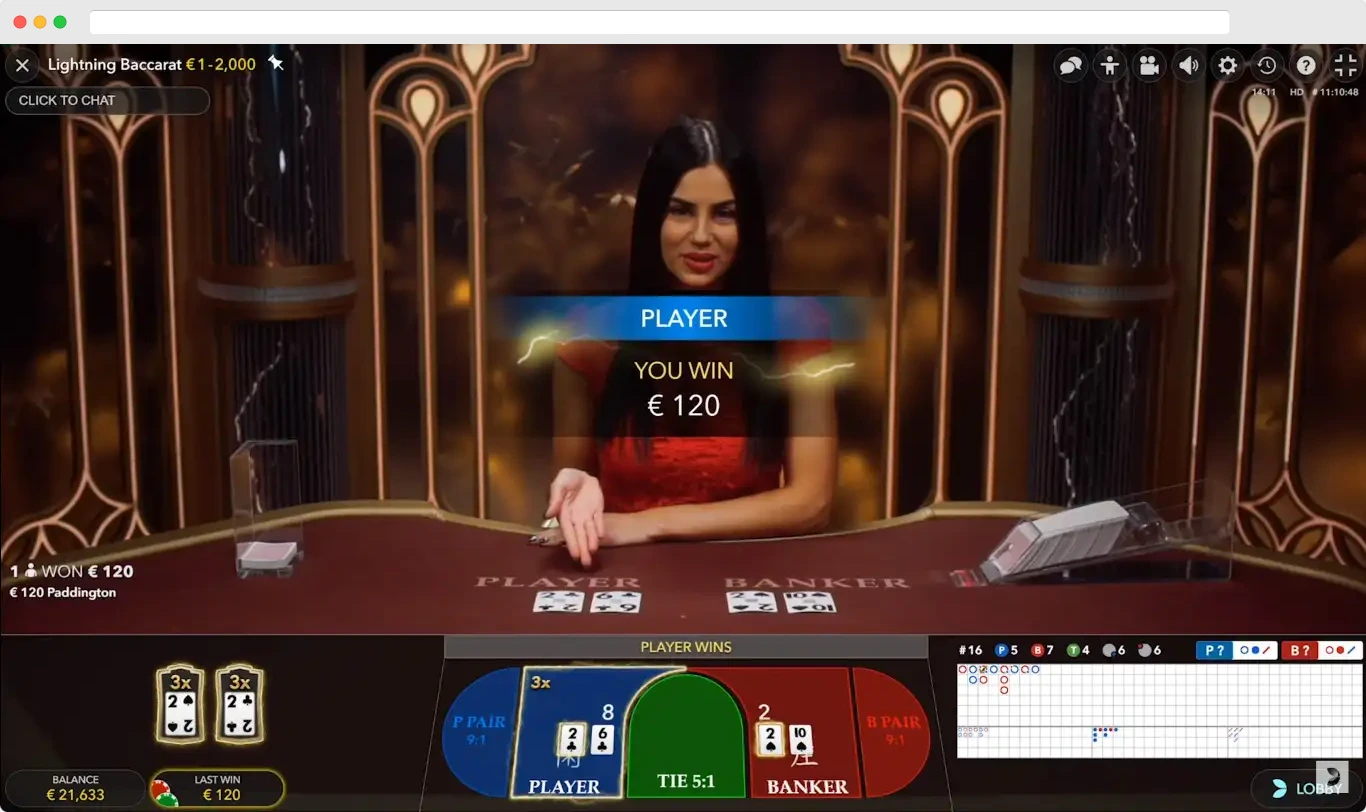 Live Baccarat by Evolution Gaming